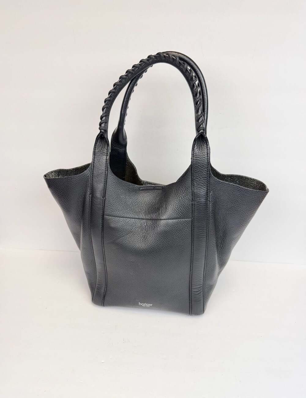 Botkier New York Black Pebbled Leather Handle Tote Bag
